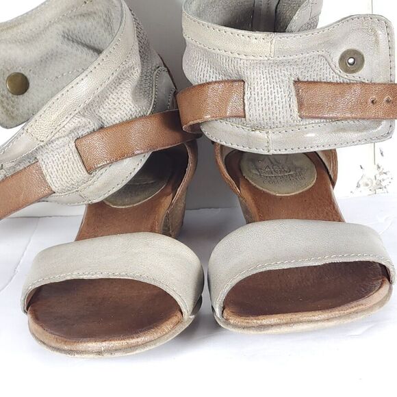 Miz Mooz Women's Cali US8-8,5 EU39 Brown Gray Ankle Wrap Gladiator Sandals Shoes - Picture 6 of 16